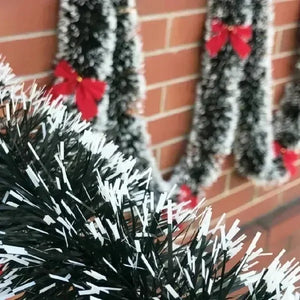 イベント・クリスマス装飾｜ティンセル リボンガーランド 緑白