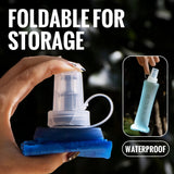 |イベント・ノベルティ用品 | コンパクト収納 ソフトウォーターボトル ブルー | 150ml/250ml/500ml