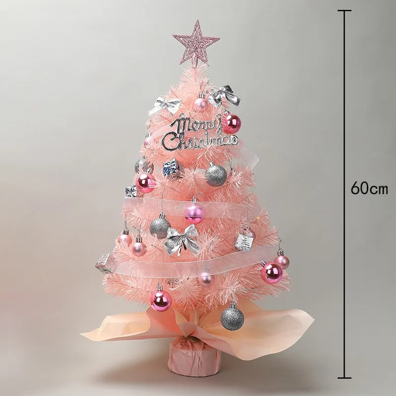 イベント・クリスマス装飾｜デスクトップミニクリスマスツリー ピンクライト付き