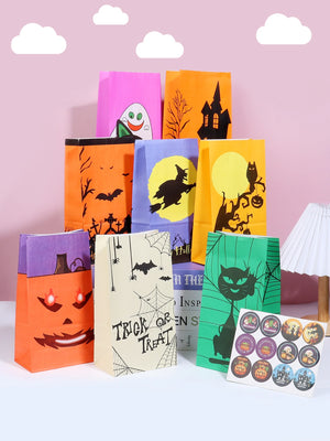 イベント・ハロウィングッズ｜クラフト紙ギフトバッグ 12枚セット