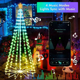 地引テスト用2.1M Smart Lighted RGB Christmas Tree APP & Remote Control Star Topper Outdoor DIY APP Controlled Lighted Christmas Tree Light