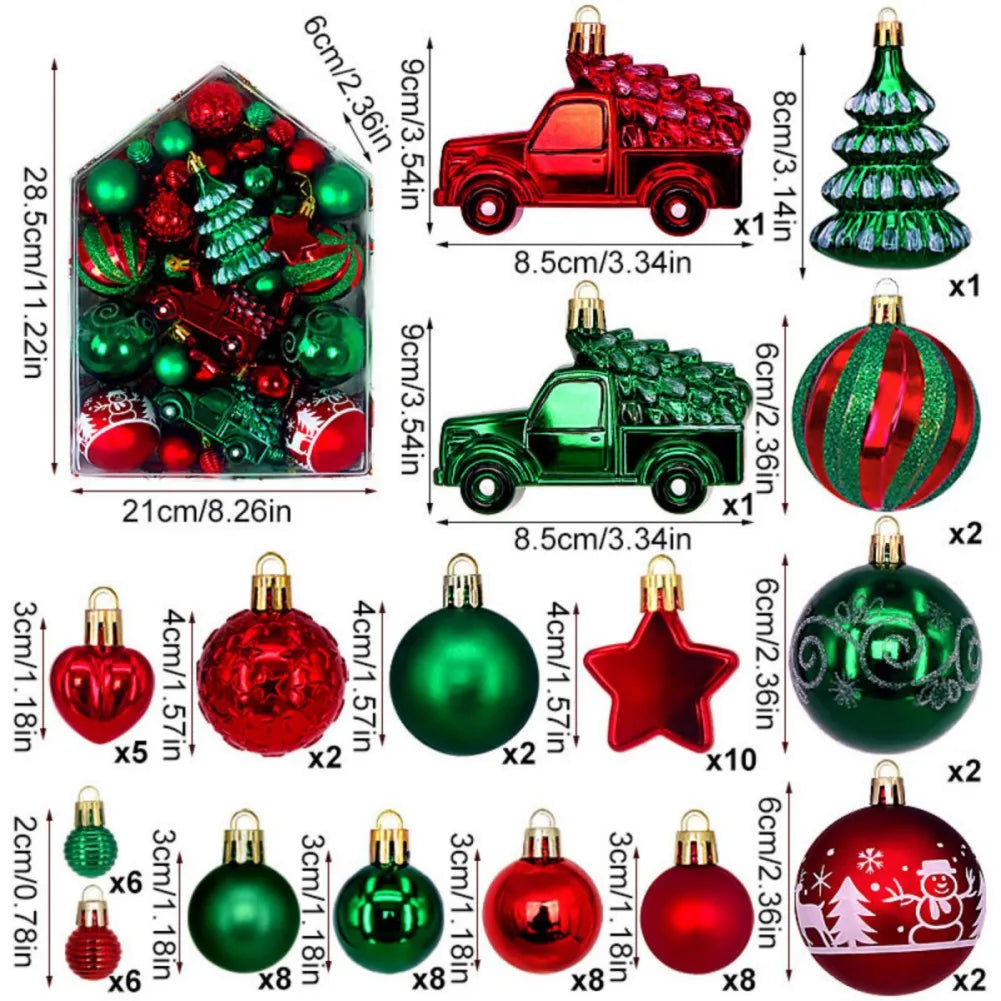 イベント・クリスマス装飾｜72個 クリスマスツリーオーナメントセット