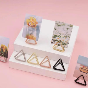 イベント・結婚式装飾｜金属製三角形フォトクリップスタンド10個セット