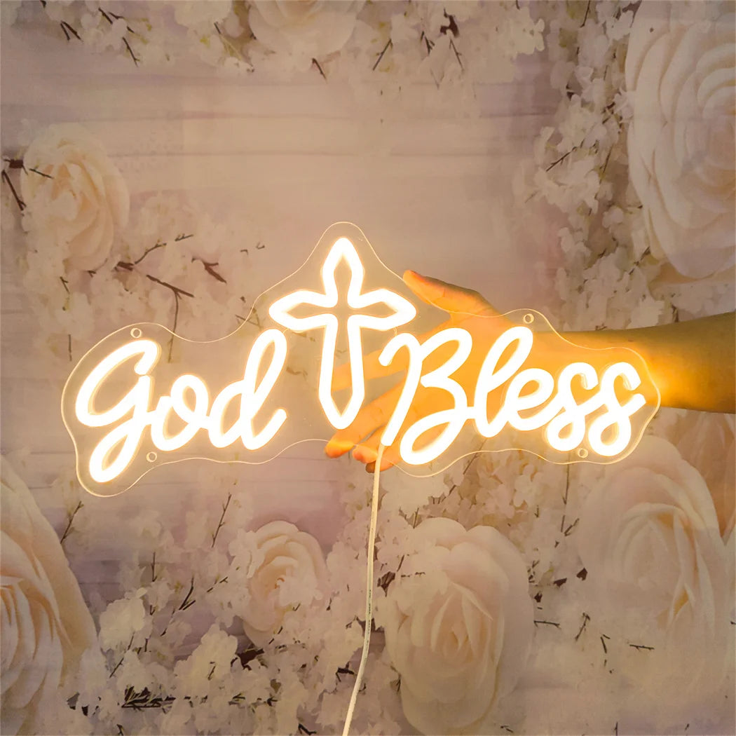 God Bless  LEDネオンサイン（ネオン看板） USB電源