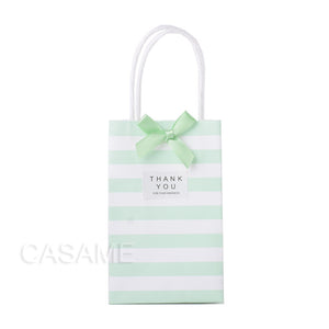 |ノベルティ用品 | ストライプ柄ミニギフトバッグ 10個セット | 7.5×12×5㎝