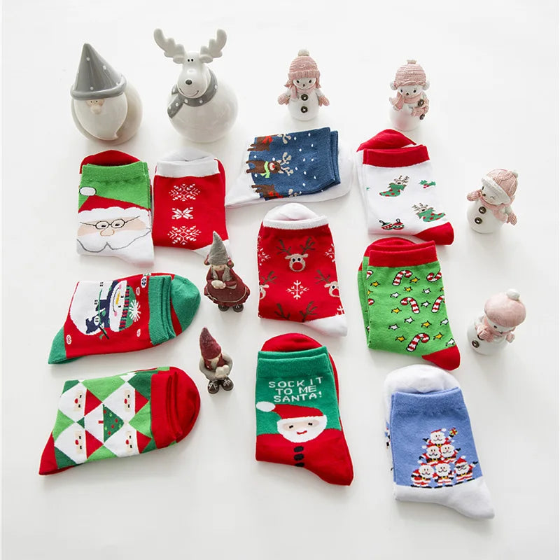 |クリスマスグッズ・ ノベルティ用品 |  クリスマス柄 ソックス5足組 | フリーサイズ