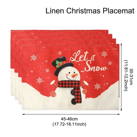 イベント・クリスマス装飾｜リネンプレースマット 1/4枚セット