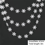 15.5cmシルバー&ゴールド スノーフレークガーランド 4m