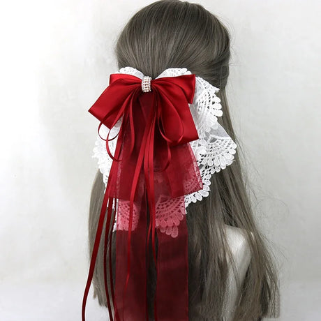 イベント・ハロウィングッズ｜メイド風 特大リボンヘアアクセサリー
