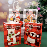 イベント・クリスマス装飾｜紙製サンタ＆雪だるま柄ギフトバッグ(1枚～24枚入)