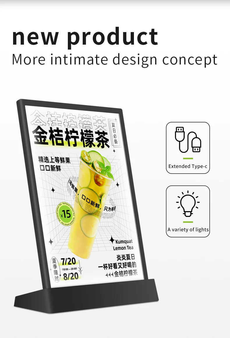 A4 USB LEDメニュースタンドライト