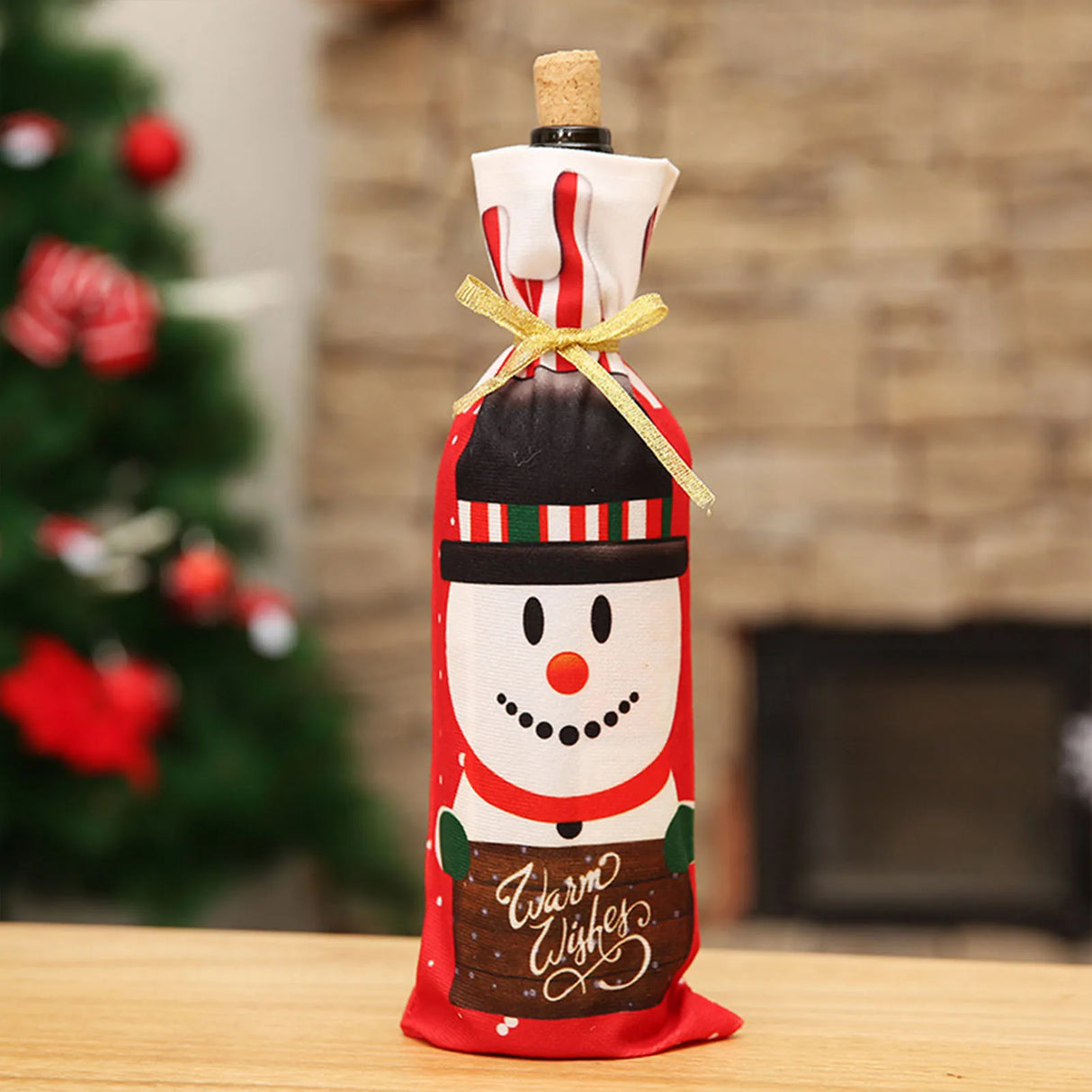 イベント・クリスマス装飾｜ギフト用ワインボトルカバー サンタ＆雪だるま