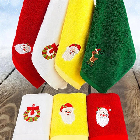 イベント・クリスマスグッズ｜クリスマス刺しゅう入りフェイスタオル(32×45cm)