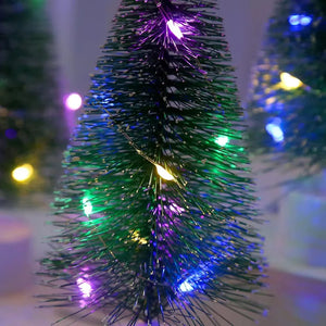 LEDライト付きミニクリスマスツリー 卓上装飾