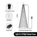 地引テスト用2.1M Smart Lighted RGB Christmas Tree APP & Remote Control Star Topper Outdoor DIY APP Controlled Lighted Christmas Tree Light
