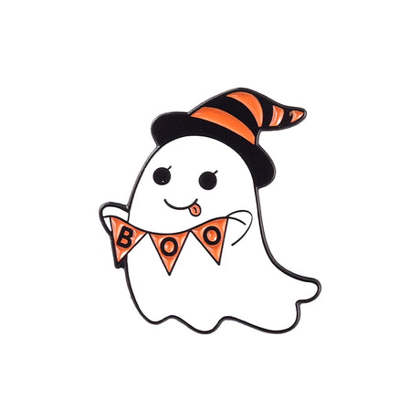 イベント・ハロウィングッズ｜カボチャゴーストエナメルブローチ