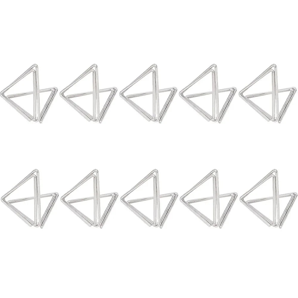 イベント・結婚式装飾｜金属製三角形フォトクリップスタンド10個セット