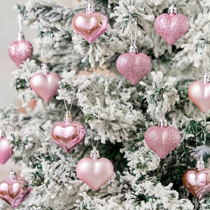 イベント・クリスマス装飾｜ハートボールペンダント オーナメントセット(12個入)
