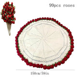 フラワーブーケデザインの軽量ニットブランケット