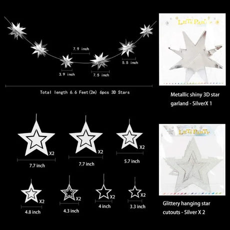 イベント・クリスマス装飾｜シルバースター3Dガーランドデコレーション