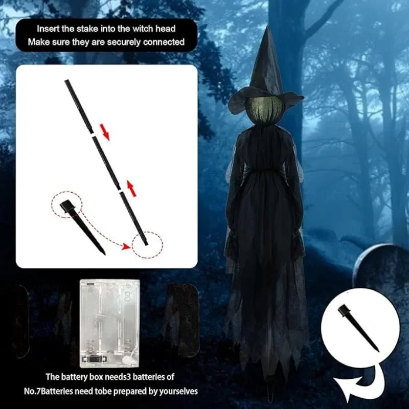 イベント・ハロウィングッズ｜魔女ライトアップデコレーション3体セット