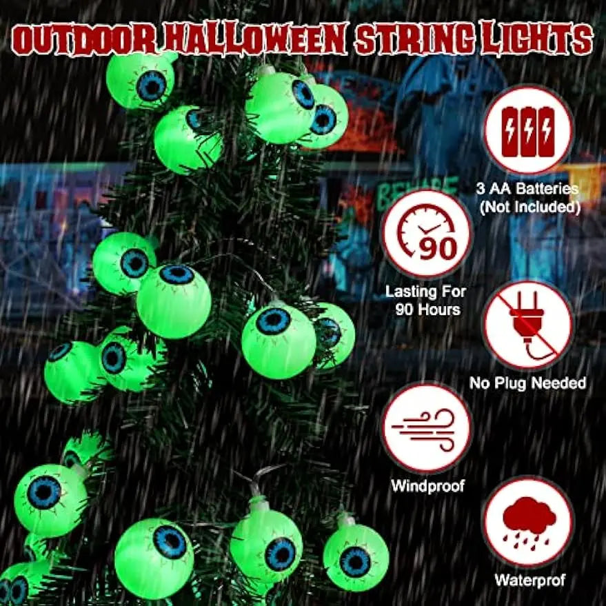 イベント・ハロウィン装飾｜LED目玉飾りランプ リモコン付き