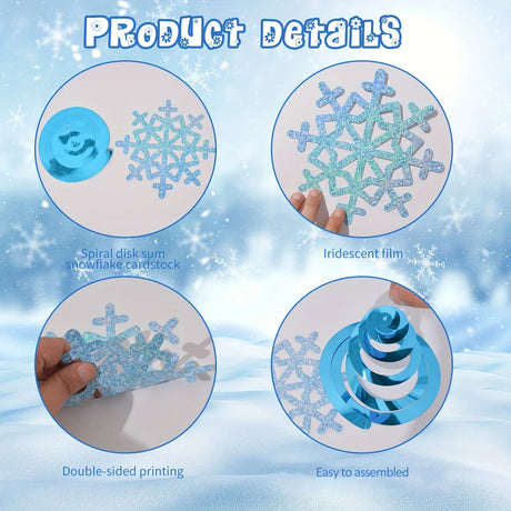 イベント・クリスマス装飾｜青銀雪結晶装飾24個セット