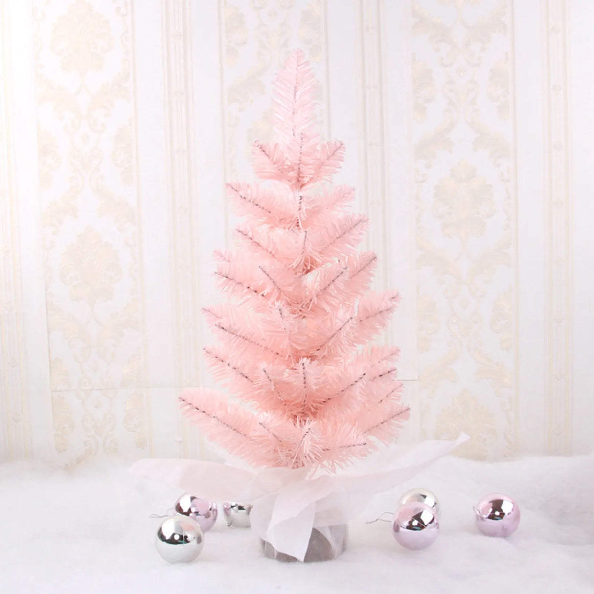 イベント・クリスマス装飾｜ピンク45cm卓上クリスマスツリー