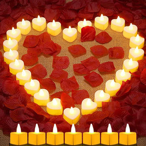 ロマンティックLEDハート型フレームレスキャンドル