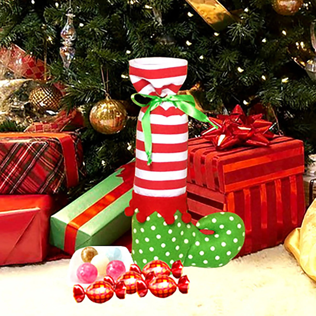 イベント・クリスマス装飾｜ブーツ型・トナカイ柄ギフト用バッグ