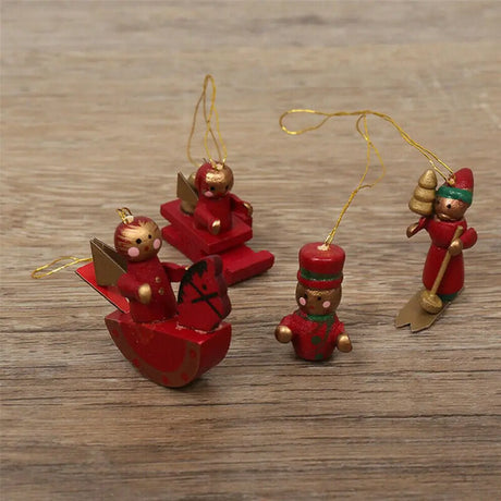 イベント・クリスマス装飾｜12個入り 木製クリスマスオーナメントセット