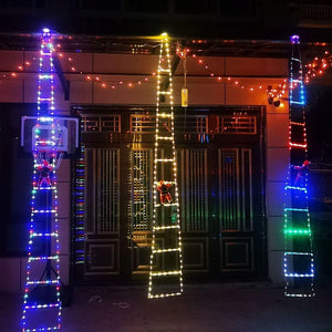 イベント・パーティー装飾｜LEDクリスマス装飾セット はしご＆サンタ(1.7M)