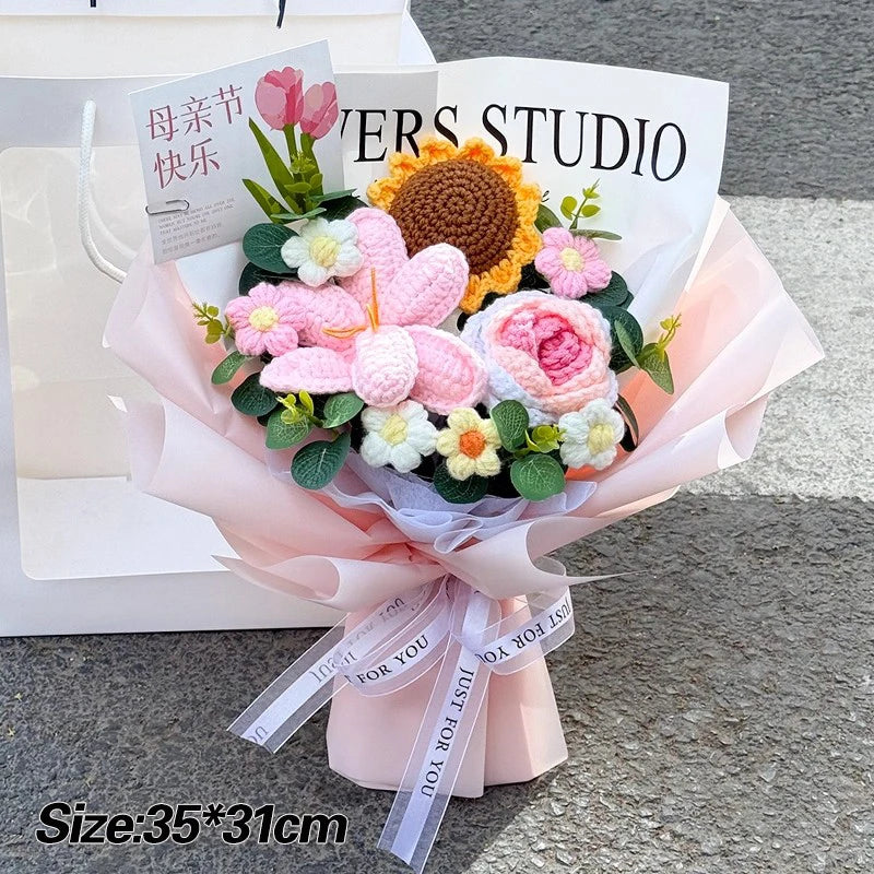 手作りかぎ針編みの花束 母の日ギフト