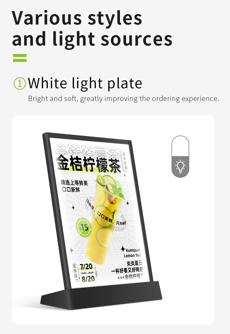 A4 USB LEDメニュースタンドライト