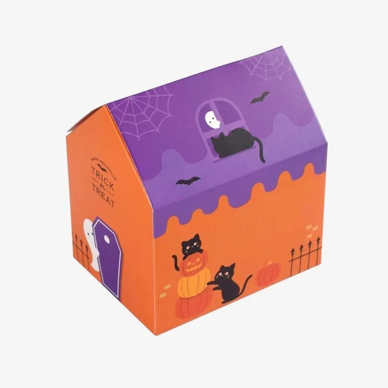 イベント・ハロウィングッズ｜カラフル スモールハウス キャンディボックス 8個セット