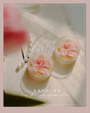 ピンクピーチブロッサム香りのティーライトキャンドル4個セット