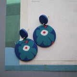 アールデコ風花柄ポリマークレイイヤリングセット