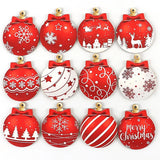 イベント・クリスマス装飾｜12個セット 木製クリスマスボールペンダント