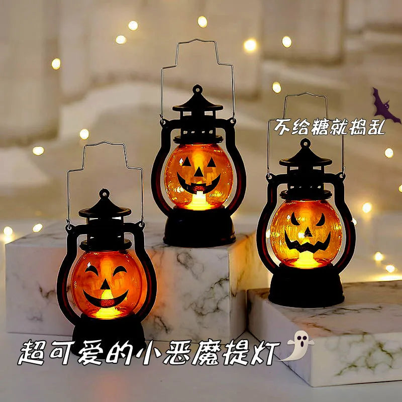 イベント・ハロウィングッズ｜レトロLEDライト ポータブルキャンドルランタン型(12.6c)