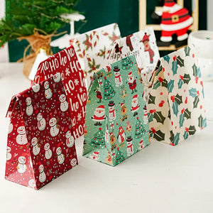 イベント・クリスマス装飾｜クリスマス柄紙製ギフトバッグセット(5/10個入)