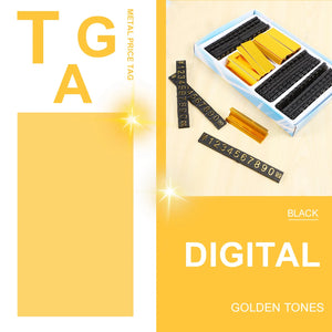 ゴールドトーンメタルアラビア数字値札セット