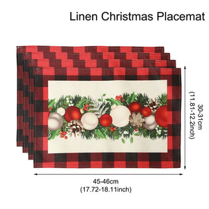イベント・クリスマス装飾｜リネンプレースマット 1/4枚セット