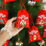 イベント・クリスマス装飾｜クリスマス柄ベルベット巾着バッグセット(XS/S/M/L)