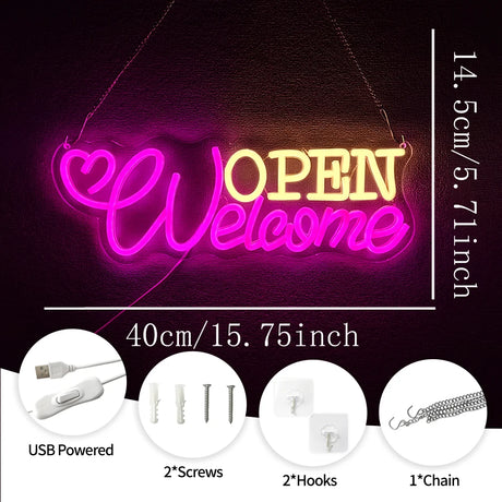 Welcome Open LEDネオンサイン（ネオン看板）