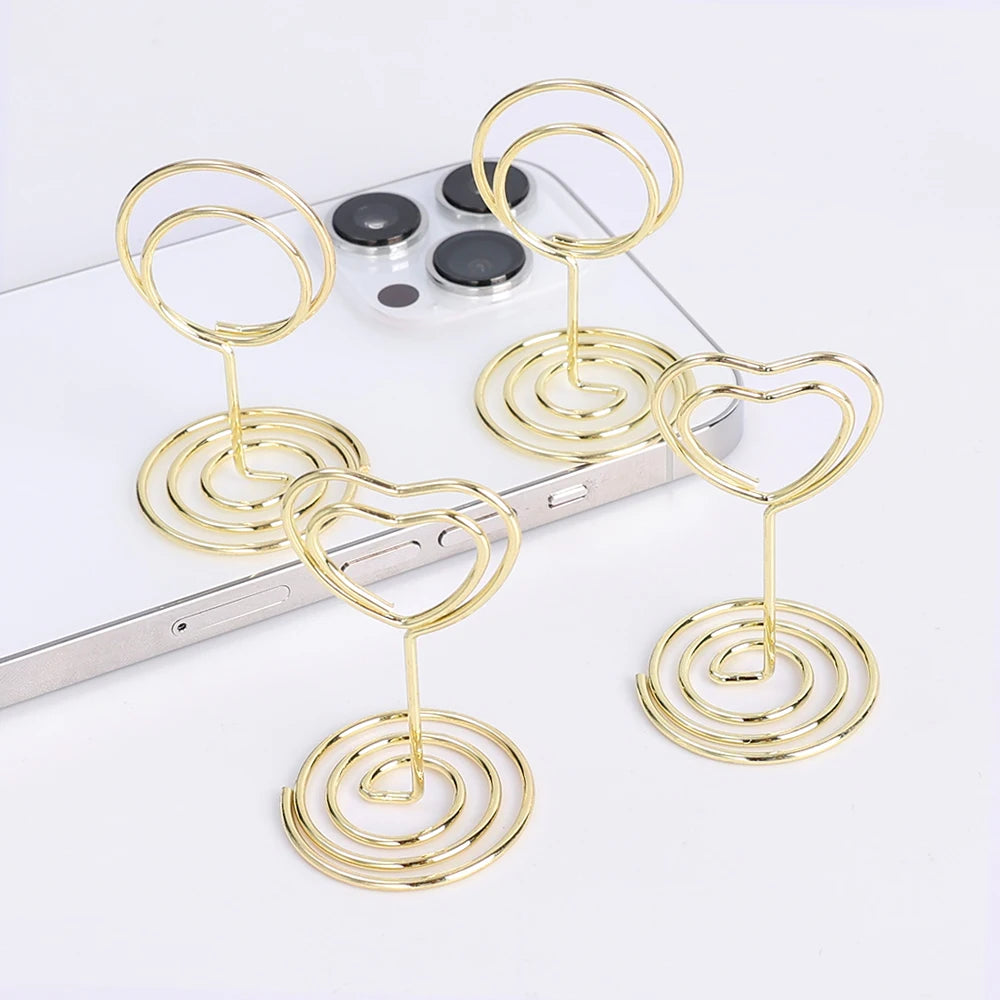 イベント・結婚式装飾｜ハート型金属製プレースカードホルダー20個