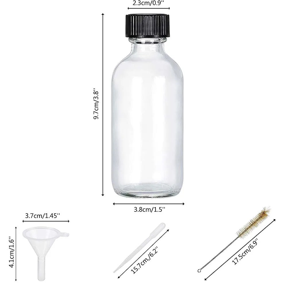|イベント・ノベルティ用品 | ガラス製 小型透明ボトル 蓋付き | 15ml/30ml/60ml