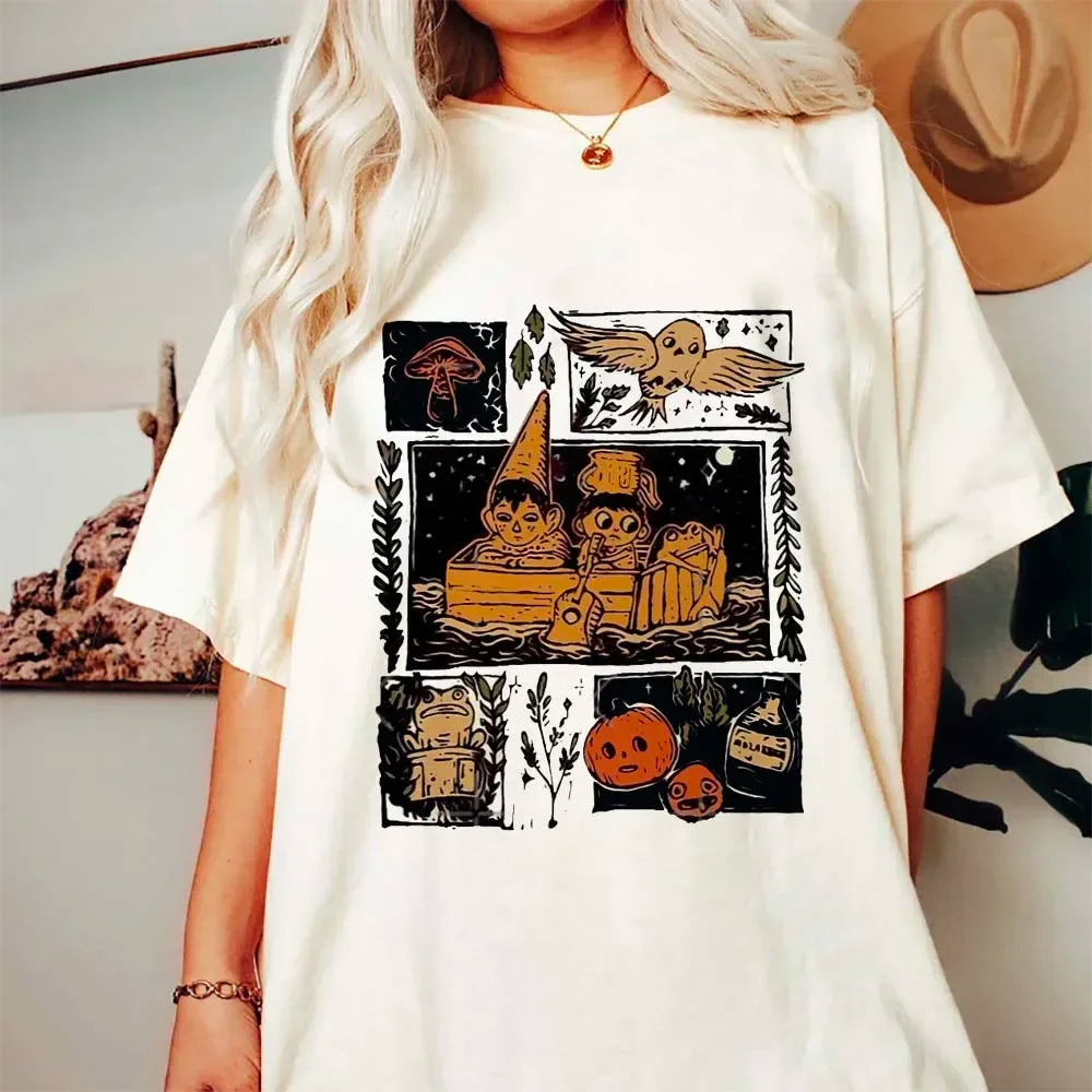 イベント・ハロウィングッズ｜レディース カジュアル パンプキン柄 Tシャツ（M～3XL）