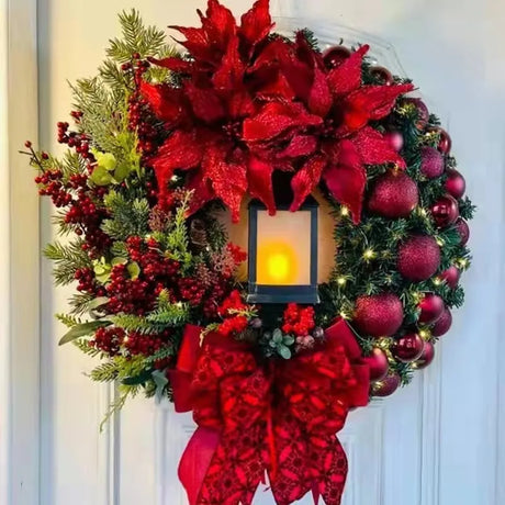 イベント・クリスマス装飾｜ランタン付きクリスマスリース 30cm