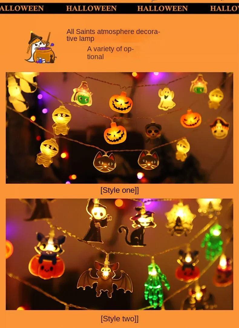 イベント・パーティー装飾｜ハロウィンLEDパンプキンライトストリング(1.5M)