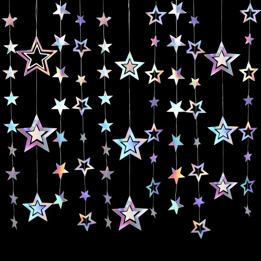 イベント・クリスマス装飾｜虹色星型ガーランドバナー